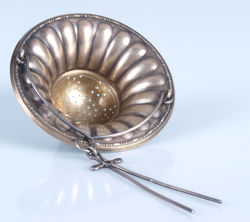 Silver tea strainer