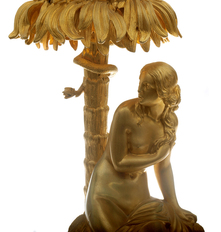 Gilded bronze sculpture - lamp 'Eve's Temptation'