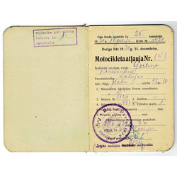 Motorcycle license Nr.843