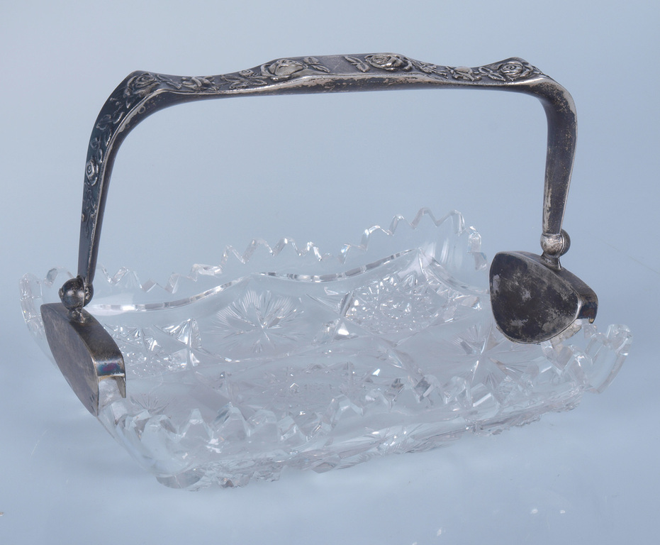 Кристальная миска для сладостей с серебряной отделкой