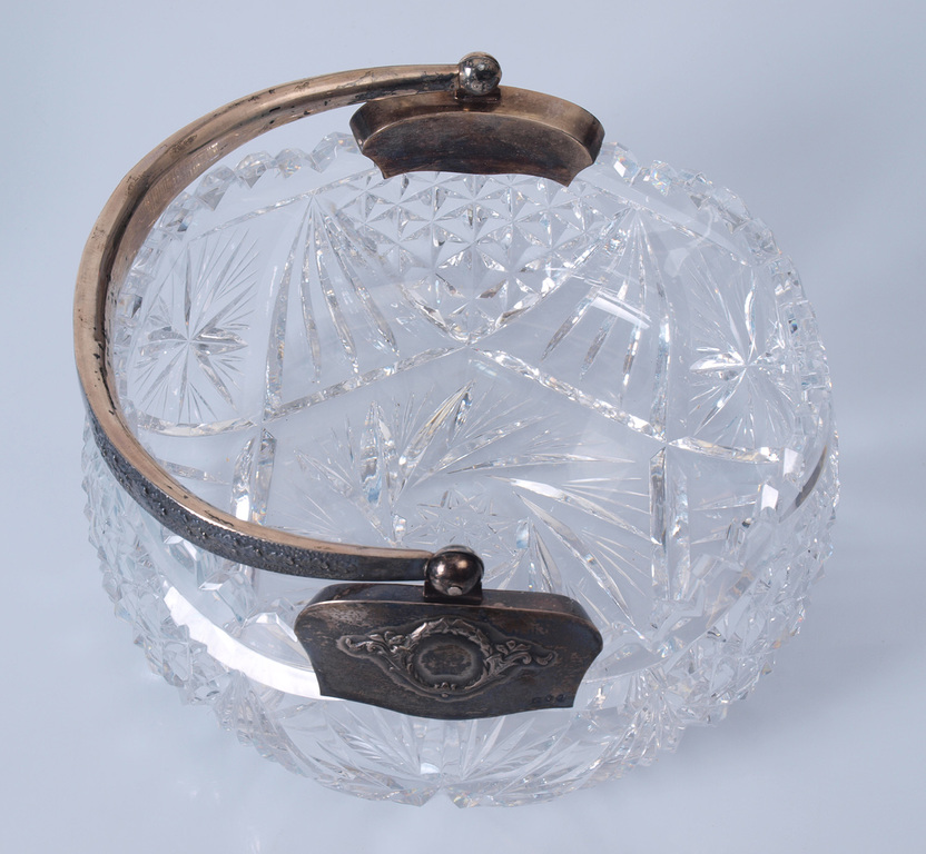 Кристаллная чаша с серебряной отделкой
