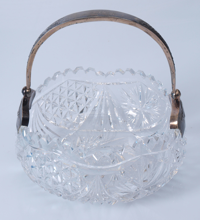 Кристаллная чаша с серебряной отделкой