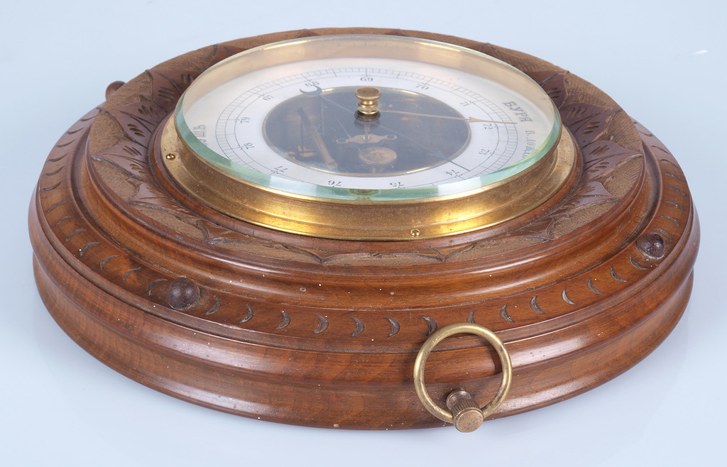 Wooden barometer in russian language