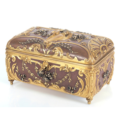 Gilded bronze box with key 