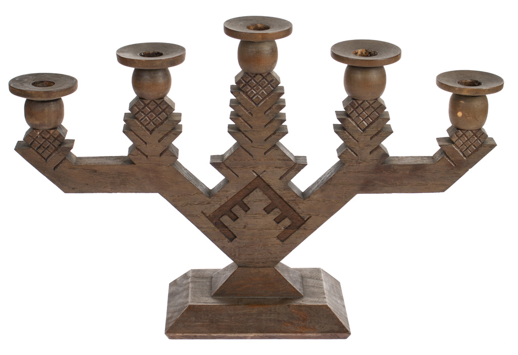 Wooden candlestick