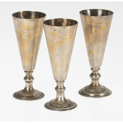 Gold-plated silver glasses (3 piec.)