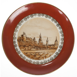 Porcelain plate „View of Riga”