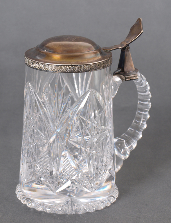 Crystal cup with silver finish