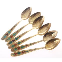 Gold-plated silver spoons - 6 pcs.