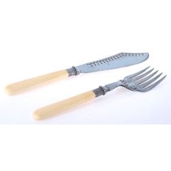 Silver plated fish dishes cutlery - fork, knife