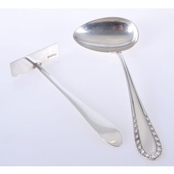 Art Nouveau silver spoon set for baby feeding