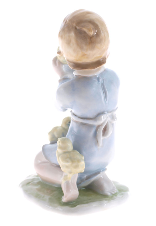 Porcelain figurine ”Boy with chickens”