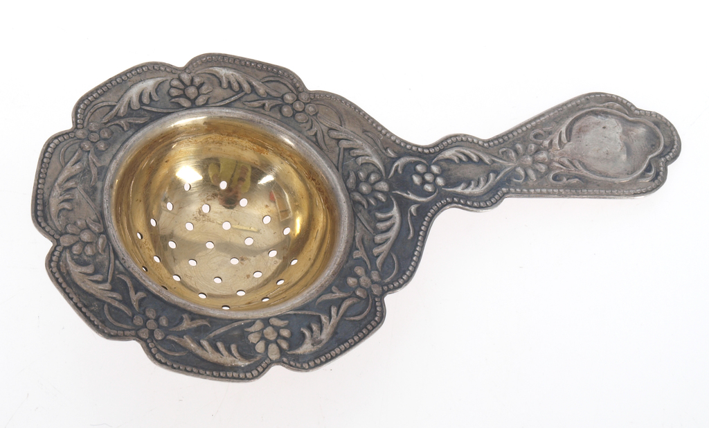 Silver tea strainer