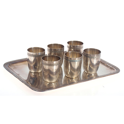 Silver set (6 glasses and tray)