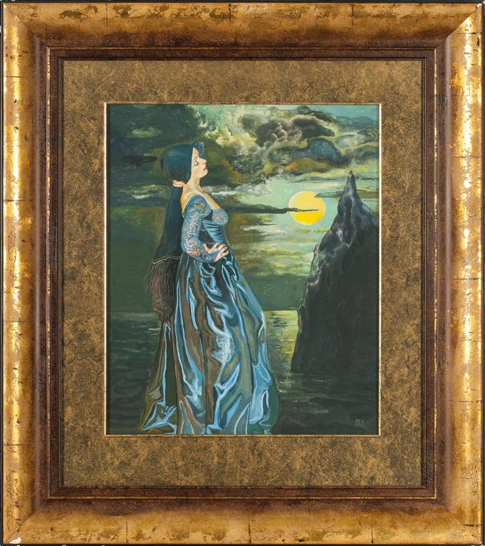 A woman in the moonlight