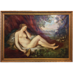 Copy of the Giorgione painting 'Sleeping Venus'