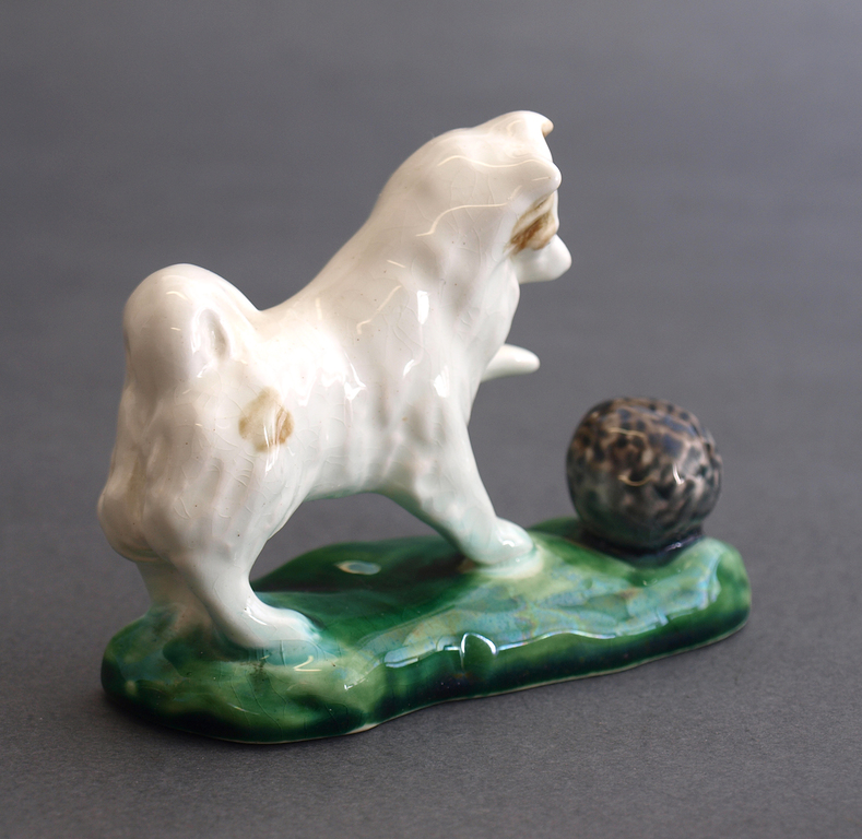 Faience figurine “Dog with the ball”