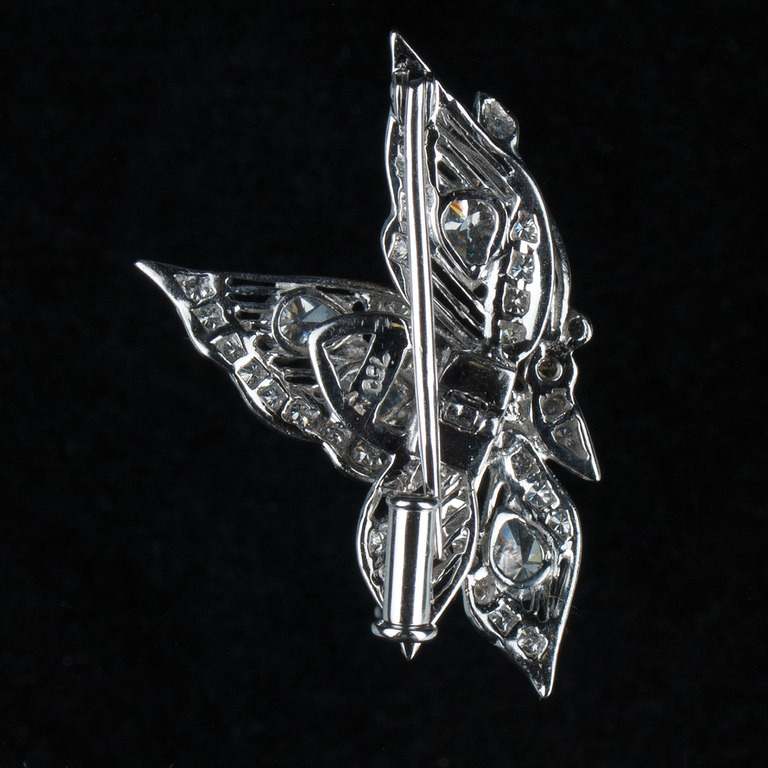 White gold brooch with diamonds Butterfly