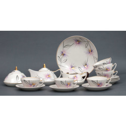 Art-Deco-style tea - coffee porcelain set six persons