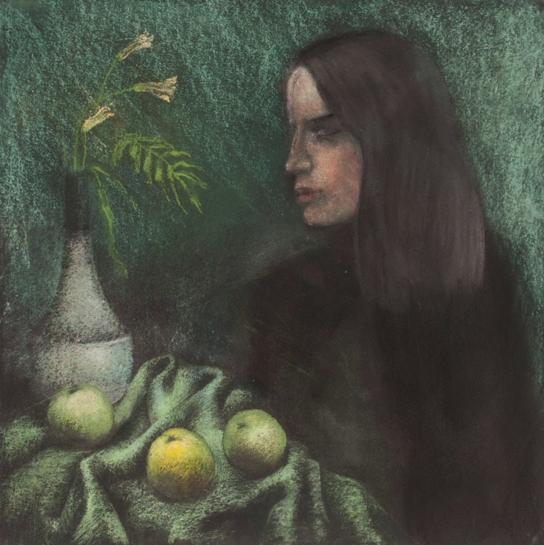 Girl with apples