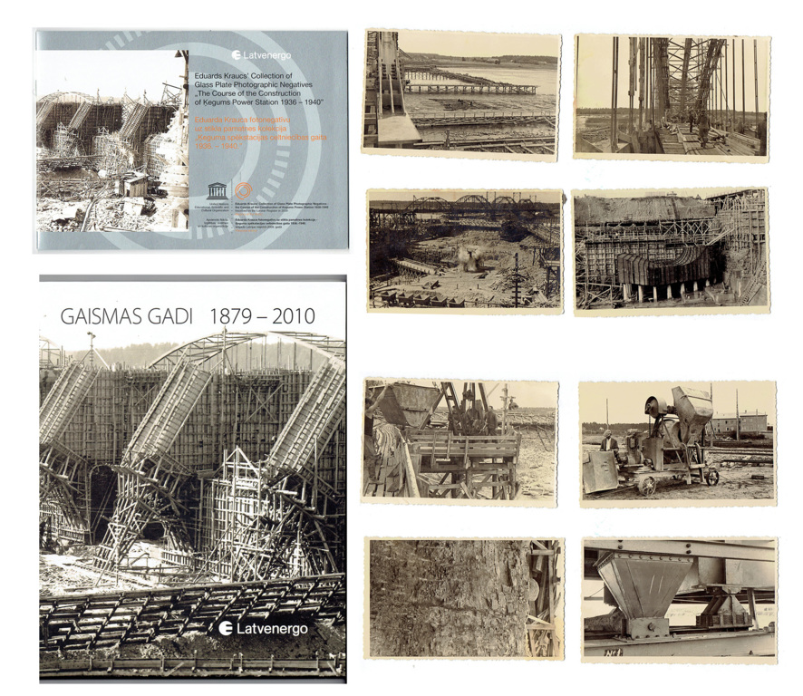 Book, booklet and 29 photos ''Ķegums power station construction