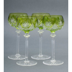 Хрустальные бокалы для шампанского зеленого цвета (4 шт.)