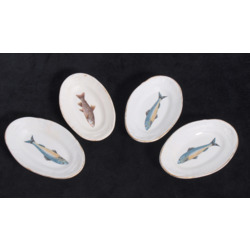 Four faience plates 