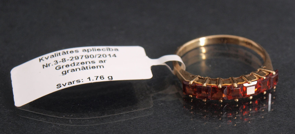 Gold ring with garnets