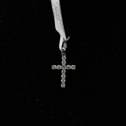 Gold pendant - cross with diamonds