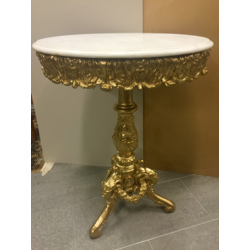 Gilded wooden table with marble surface