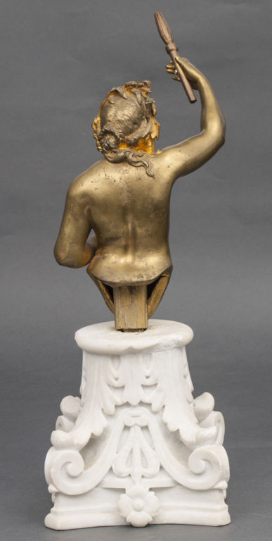 Bronze figure with marble base