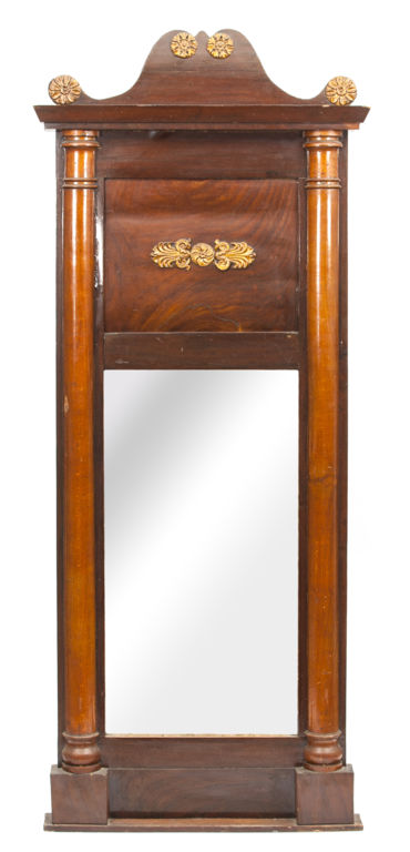 Mirror with wooden finish