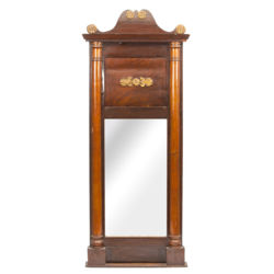 Mirror with wooden finish
