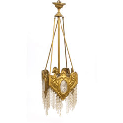 Bronze chandelier with crystals