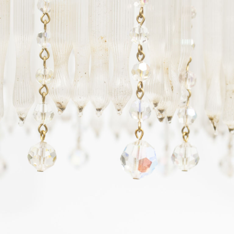 Brass chandelier with crystals