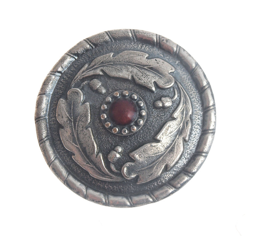 Silver plated metal brooch