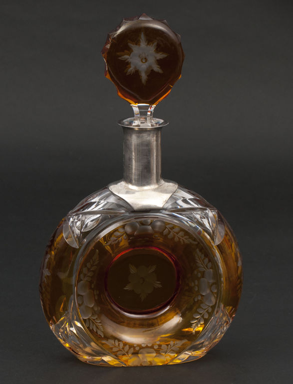 Colored crystal cognac decanter