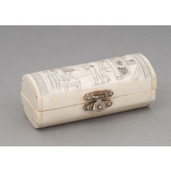 Bone box with erotic drawings