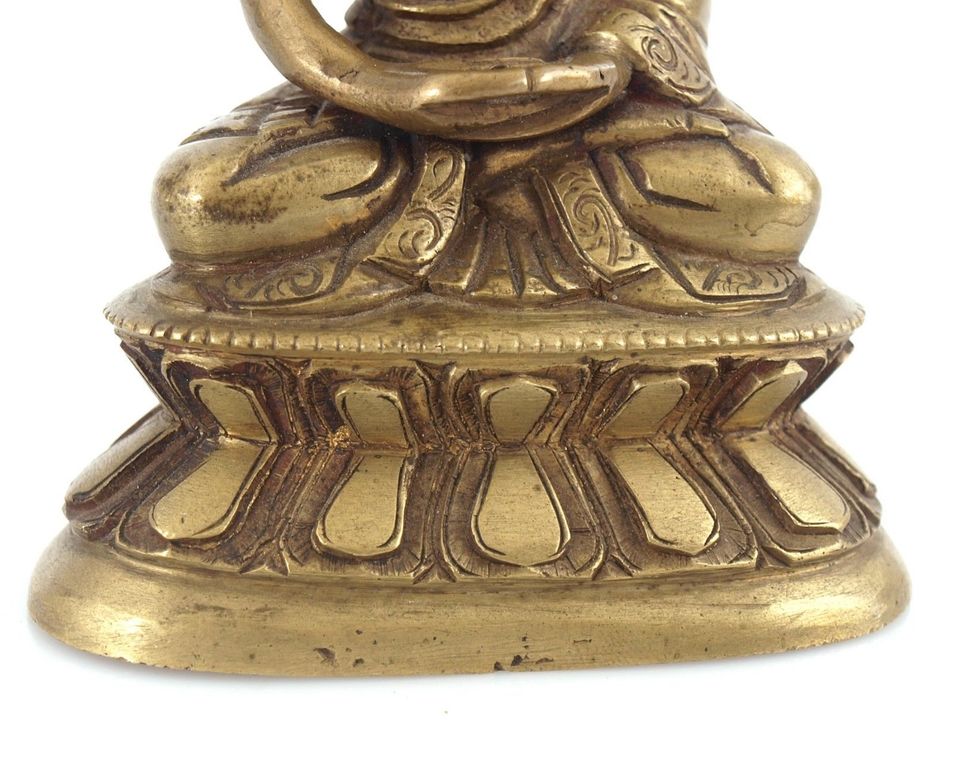 Antique Tibetian Buddhism bronze figure Contemplative Buddha 