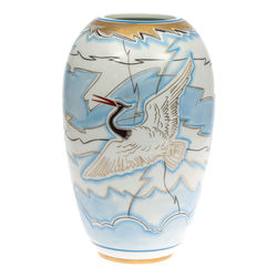 Art - deco porcelain vase 'Cranes'