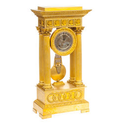 Zeltītas bronzas kamīna pulkstenis