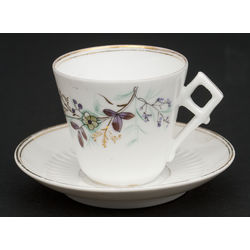 Porcelain cup with the saucer