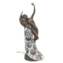 Bronze sculpture-lamp ''A woman with peacocks''