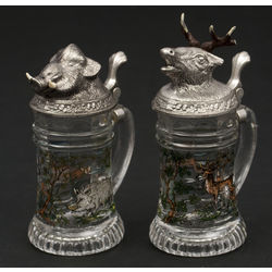Two cups ''Deer and boar ''