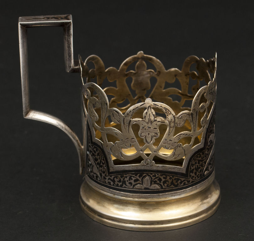 Guilded silver glass holder