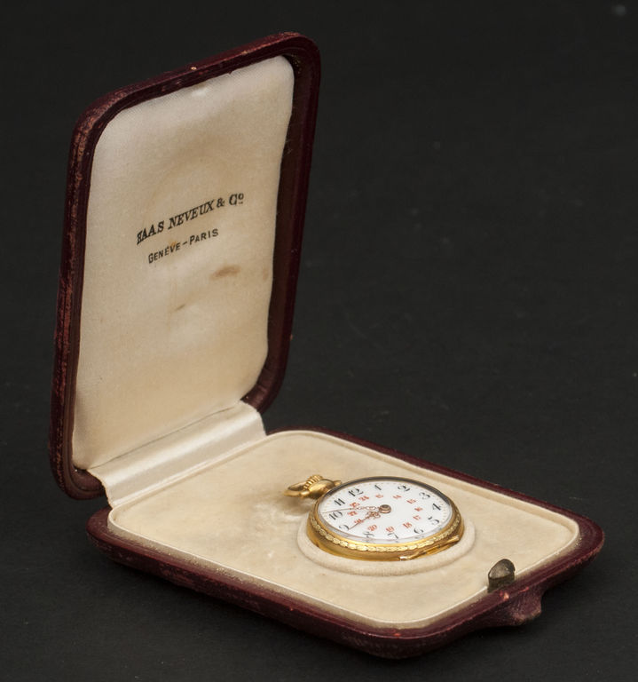 Gold pocket watch Haas Neveux & Co in original box