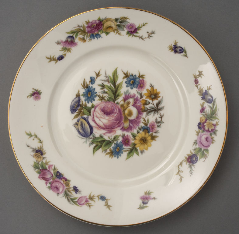 Porcelain cup, saucer and plate