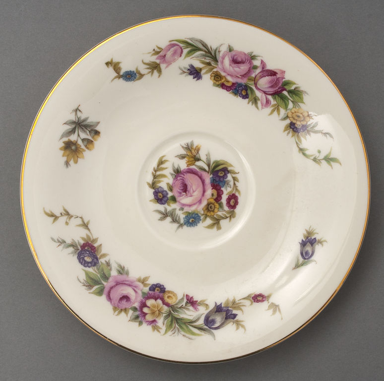 Porcelain cup, saucer and plate