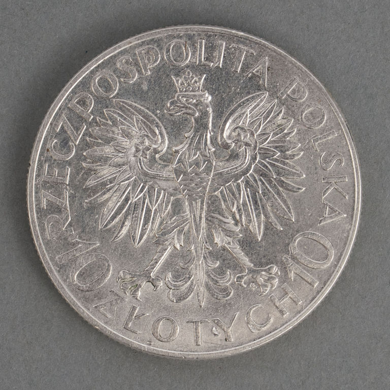 Sudraba 10 zlotu monēta Romuald Traugutt (1963-1933)