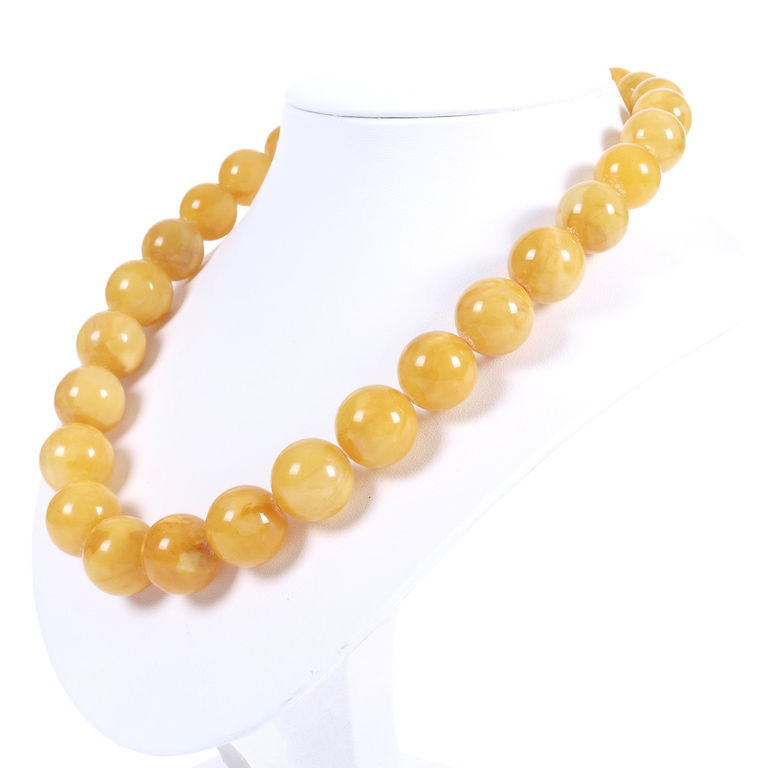 Premium Modified Egg Yolk Butterscotch Baltic amber bead necklace 